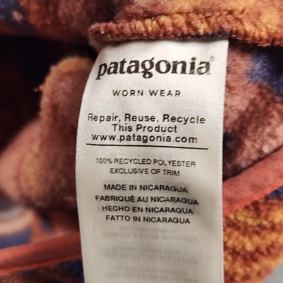 Patagonia Synchilla Fleece Jacket XL Brown Pink Canyon Block Big Sisu Pullover - Picture 7 of 12